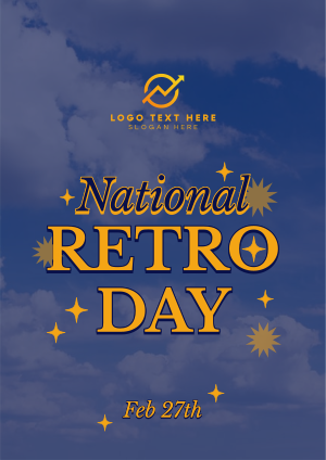 National Retro Day Clouds Flyer Image Preview