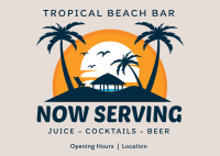 Tropical Beach Bar Postcard Image Preview