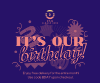 Retro Birthday Promo Facebook Post Design