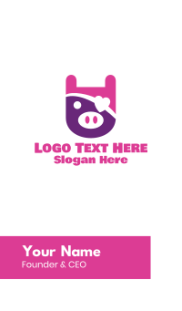 Cute Pirate Pig Business Card Design