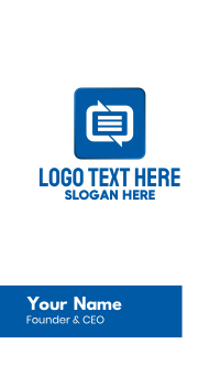 SMS Messaging Communications App Business Card Design