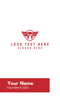 Red Helmet Wing Business Card Design