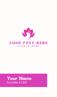 Lotus Flower Bird Business Card Design