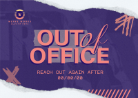 Grunge Out Of Office Postcard Image Preview