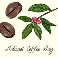 National Coffee Day Illustration Instagram Post Design