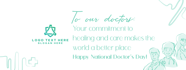 Medical Doctors Lineart Facebook Cover Design