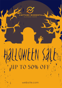 Spooky Trees Sale Poster Design