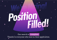 Position Filled Hiring Postcard Image Preview