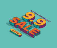9.9 Isometric Multicolor Sale Facebook post Image Preview