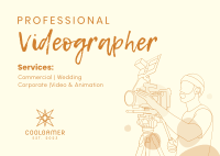 Videographer Lineart Postcard Image Preview