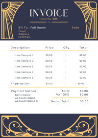 Elegant Art Deco Invoice Design