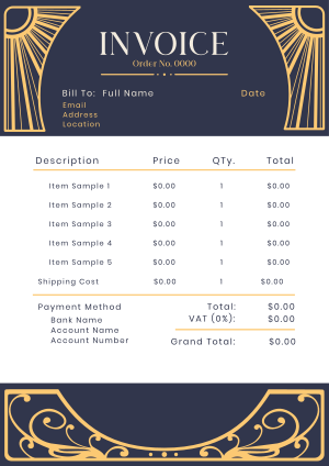 Elegant Art Deco Invoice Image Preview