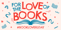 Book Lovers Doodle Twitter Post Design