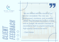 Client Feedback on Construction Postcard Image Preview