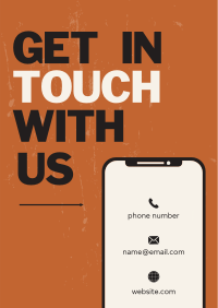 Textured Phone Contact Us Poster Design