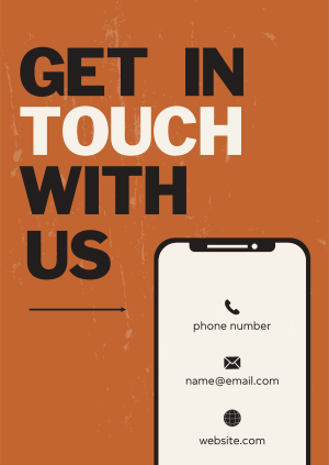 Textured Phone Contact Us Poster Image Preview