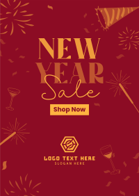 New Year Sparklers Sale Poster Image Preview