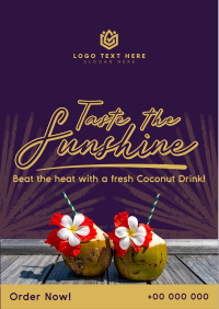 Sunshine Coconut Drink Flyer Design