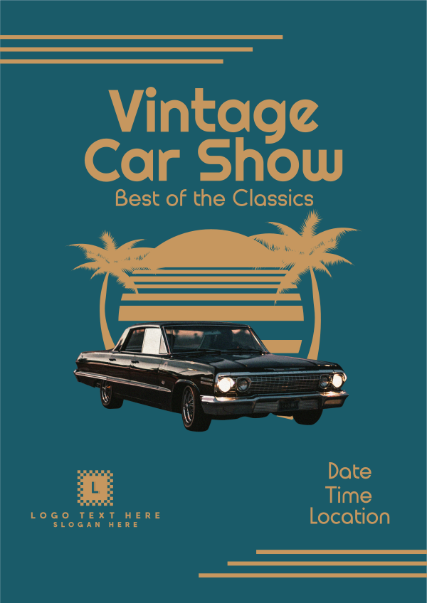 Vintage Car Show Flyer Design Image Preview