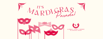 Mardi Gras Masks Facebook cover Image Preview