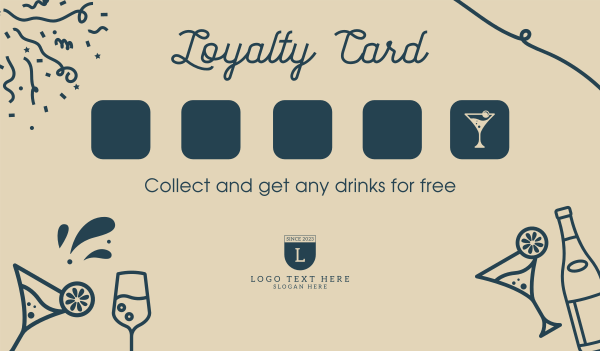 Happy Hour Loyalty Card Business Card Design Image Preview