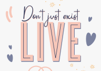 Live Your Life Postcard Design