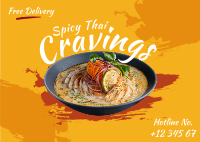 Spicy Thai Cravings Postcard Design