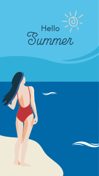 Hello Summer Scenery Facebook Story Design