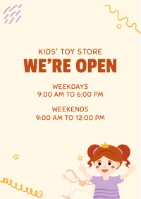 Toy Shop Hours Flyer Design