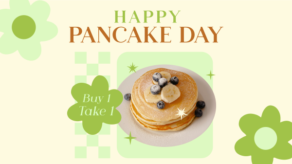 Cute Pancake Day Facebook Event Cover Design