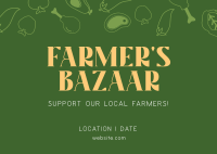 Farmers Bazaar Postcard Image Preview