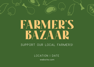 Farmers Bazaar Postcard Image Preview