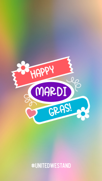 Mardi Gras Flag Facebook Story Design