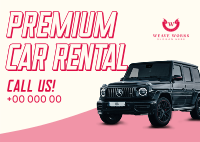 Premium Car Rental Postcard Image Preview