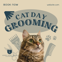 Cat Day Grooming Instagram Post Design