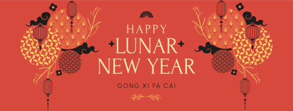 Beautiful Ornamental Lunar New Year Facebook Cover Design Image Preview