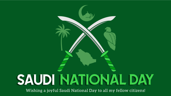 Saudi Day Symbols Facebook Event Cover Design