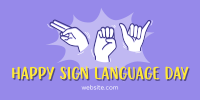 Hey, Happy Sign Language Day! Twitter Post Design