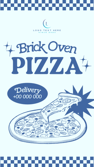 Retro Brick Oven Pizza Facebook story Image Preview