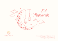 Magical Moon Eid Mubarak Postcard Image Preview