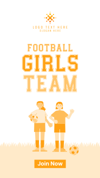 Girls Team Football Facebook Story Design