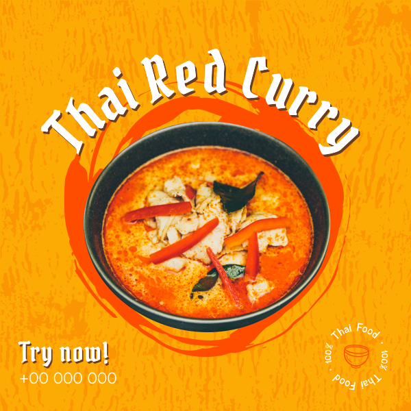 Thai Red Curry Instagram Post Design Image Preview
