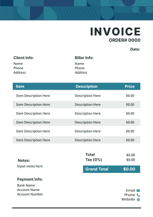 Generic Business Brand Identity Invoice Image Preview