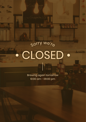 Coffee Shop Closed Flyer Image Preview