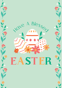 Floral Easter Poster Design