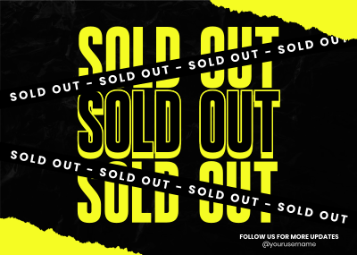 Grunge Sold Out Postcard Image Preview