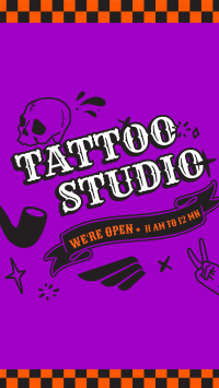 Checkerboard Tattoo Studio Instagram Story Design