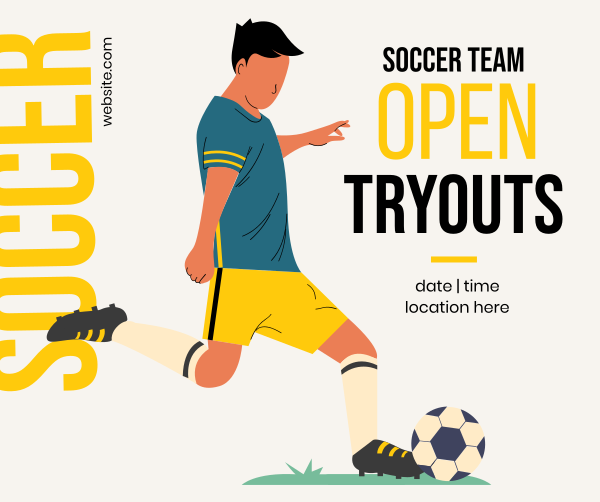 Soccer Tryouts Facebook Post Design Image Preview