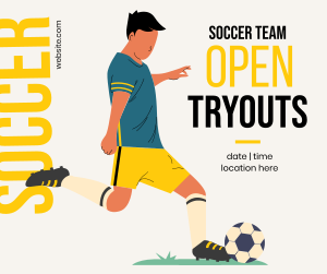 Soccer Tryouts Facebook post