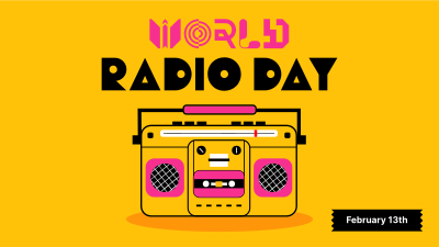 Radio Day Retro Facebook Event Cover Image Preview